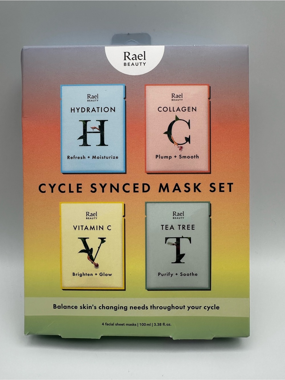 Rare Beauty Cycle Synced Mask Set - Blue, Pink, Yellow, Green